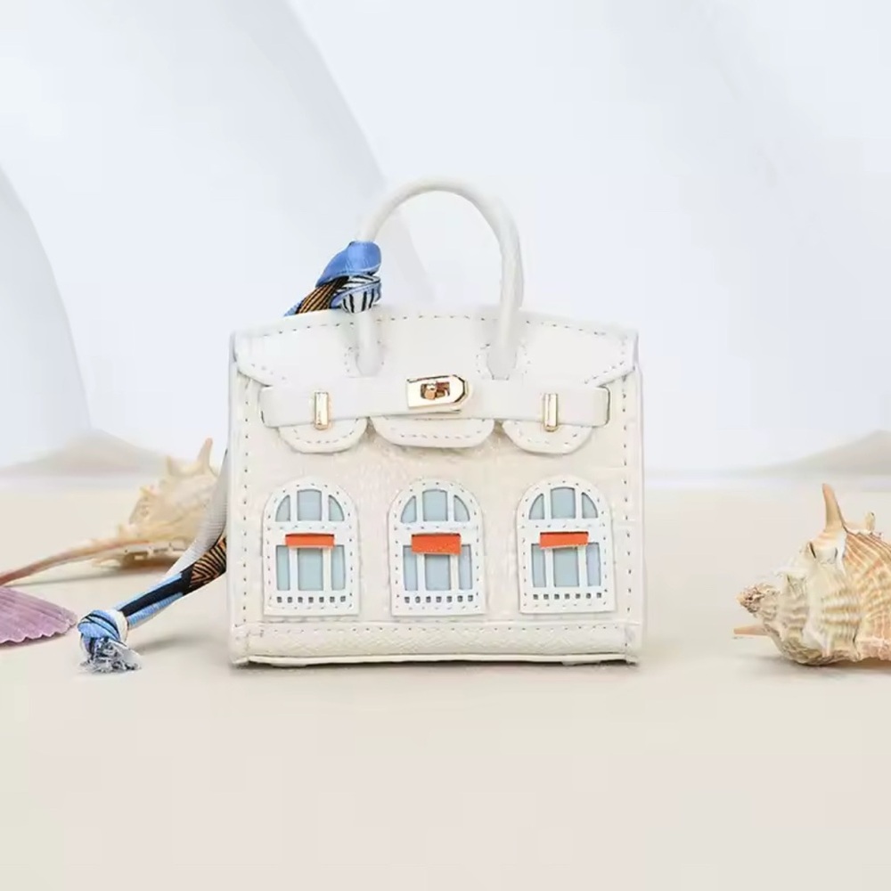 White Mini Handbag with Window Appliqué